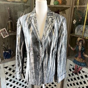 Shiny silver and grey blazer
